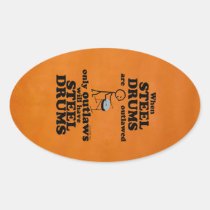 Staal Drums Verboden ovaal Sticker
