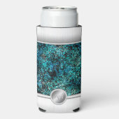 Staal en groen glitter monogram telefoonhoesje (Seltzer Achterkant)