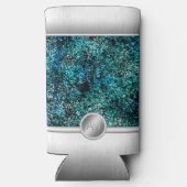 Staal en groen glitter monogram telefoonhoesje (Achterkant)