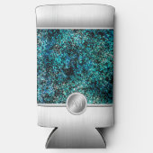 Staal en groen glitter monogram telefoonhoesje (Voorkant)