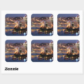 Staal en Indigosandwich Vierkante Sticker (Vel)