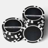 Staal gestreepte donkere metaal poker chips (Opstapeling)