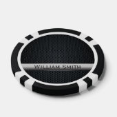 Staal gestreepte donkere metaal poker chips (Enkel)