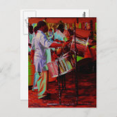 Staal Pan Drummer SD0104 Briefkaart (Voorkant / Achterkant)