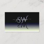 Staalblauw Zwart Wit Gradient Shadow Initialen Visitekaartje (Voorkant)