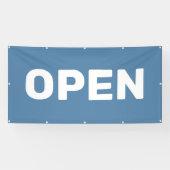 Staalblauwe OPEN Banner (Horizontaal)