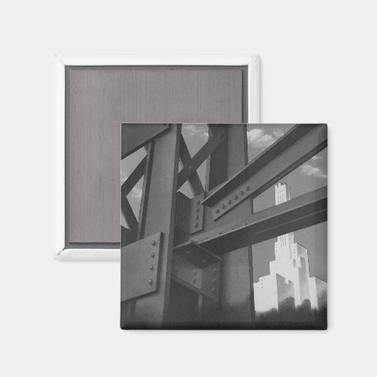 staalconstructie Skyscraper Architecture Magneet (Voorkant / Achterkant)