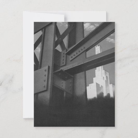  staalconstructie Skyscraper Invitation Kaart (Voorkant)