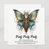 Staalsoepele Pauwvlinder Steampunk Bruiloft Aankondiging (Voorkant / Achterkant)