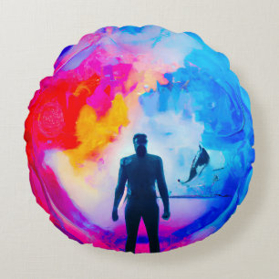 Staan in kleuren rond kussen