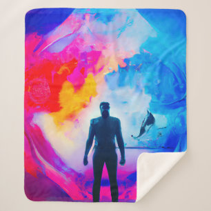 Staan in kleuren sherpa deken