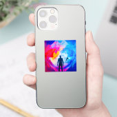 Staan in kleuren sticker (Telefoon)