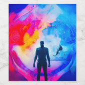 Staan in kleuren wijn etiket (Enkel label)