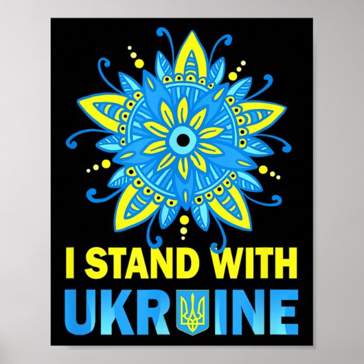 Staan met Oekraïense vlag anti-Poetin Geen oorlog Poster (Voorkant)