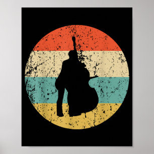 Staande Basgitaar T-shirt - Vintage Retro Muziek Poster