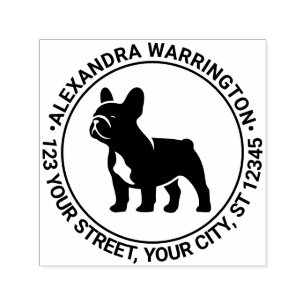 Staande Franse Bulldog Naam Retouradres Zelfinktende Stempel