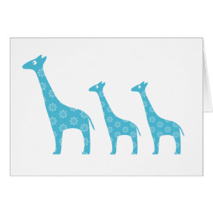 Staande Giraffes (blauw)