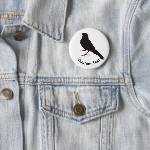 Staande Kanarie Vogel Ronde Button 5,7 Cm