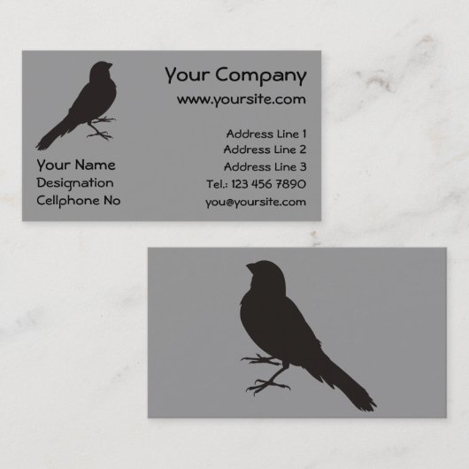Staande Kanarie Vogel Visitekaartje (Voorkant / Achterkant)