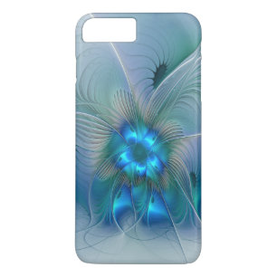 Staande ovaties, abstract blauw turquoise fractaal iPhone 8 plus / 7 plus hoesje