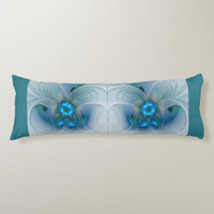 Staande ovaties, abstract blauw turquoise fractaal lichaamskussen