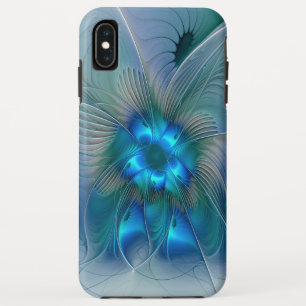 Staande ovaties, Abstract Blauwe Turquoise Fractal iPhone XS Max Hoesje