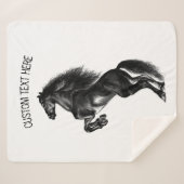 Staande Paard Sherpa Deken met Aangepaste Tekst (Voorkant (horizontaal))