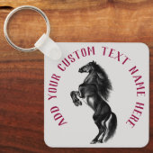 Staande Paard Sleutelhanger Gift met Aangepaste Te (Voorkant)