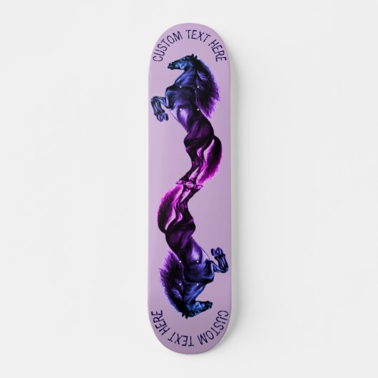 Staande Paarden Skateboard met Aangepaste Tekst (Voorkant)
