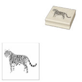 Staande tijger houten kunststempel 	rubberstempel (Gestempeld)