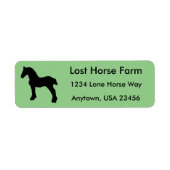 Staande Trekpaard Silhouet Etiket (Voorkant)