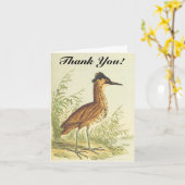 Staande vogel,  kijk, "Dank je!" Briefkaart (Gele Bloem)