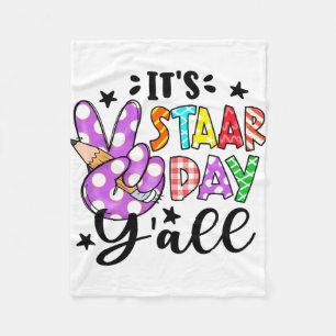 Staar Dag Yall Vredesbord Leraar Grappige Testdag Fleece Deken