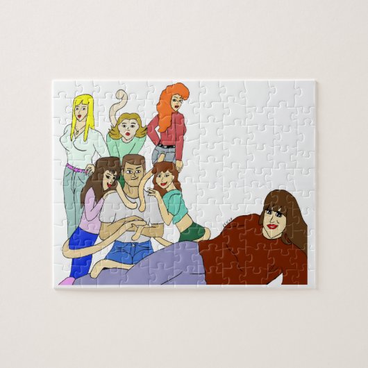 Staart harem legpuzzel (Horizontaal)