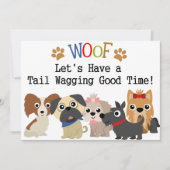Staart kwispelende hond verjaardag uitnodiging (Voorkant)
