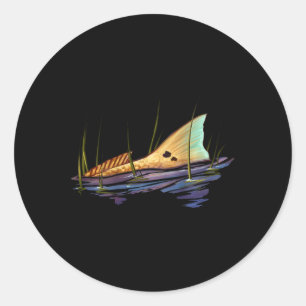 Staart Rode Zeebaars Rode Trom Vis T-shirt Rode Ze Ronde Sticker