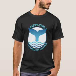 Staart van Blauwe Walvis met Golf en 52 Eenzame Wa T-shirt