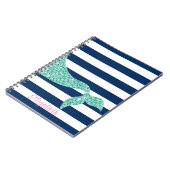 Staart van een zeemeermin, marineblauwe strepen - notitieboek (Linkerzijde)