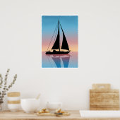 Staarten op Sunset Silhouette Poster (Keuken)
