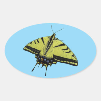 Staartkleuren van de Swallowtail Western Tiger vli Ovale Sticker