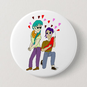 staartliefde ronde button 7,6 cm