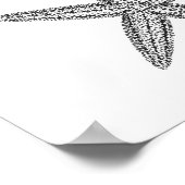 Staarttekening in zwart-wit poster (Hoek)