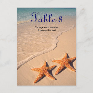 Staartvis Beach Ocean Wedtable Table Kaart number
