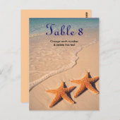 Staartvis Beach Ocean Wedtable Table Kaart number (Voorkant / Achterkant)