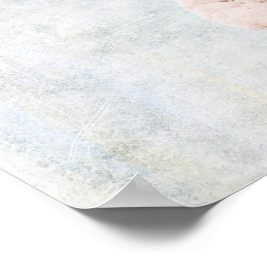 Staartvis met blauwe kauwgom Waterverf Poster (Hoek)