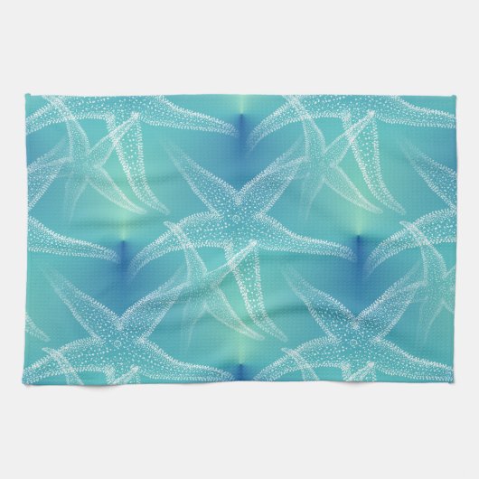 Staarvis Aqua Blue Beach Kitchen Towelen Theedoek (Horizontaal)