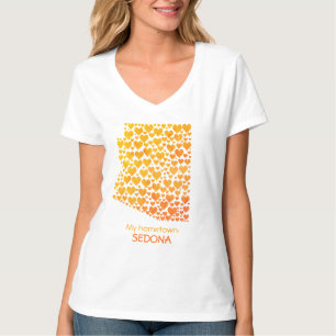 Staat Arizona Silhouette Hearts & Hometown T-shirt