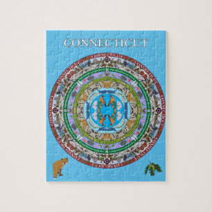 Staat Connecticut Mandala Puzzle Legpuzzel