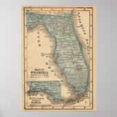  staat Florida Map Poster (Voorkant)
