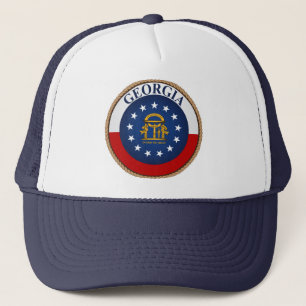 Staat Georgië Vlaggenzegel Trucker Hat Pet